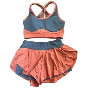 Yagodka Dance set Flying Melody peach blue bra & flutter shorts small medium